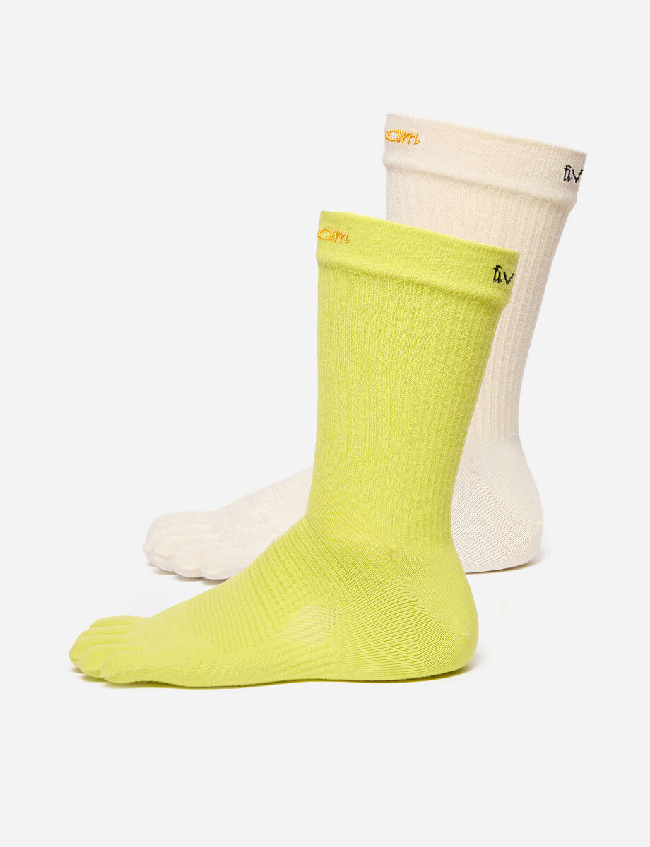Crew 2 Pack Ivory / Lime